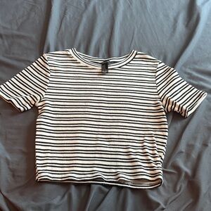 Forever 21 Monochrome Striped Tee